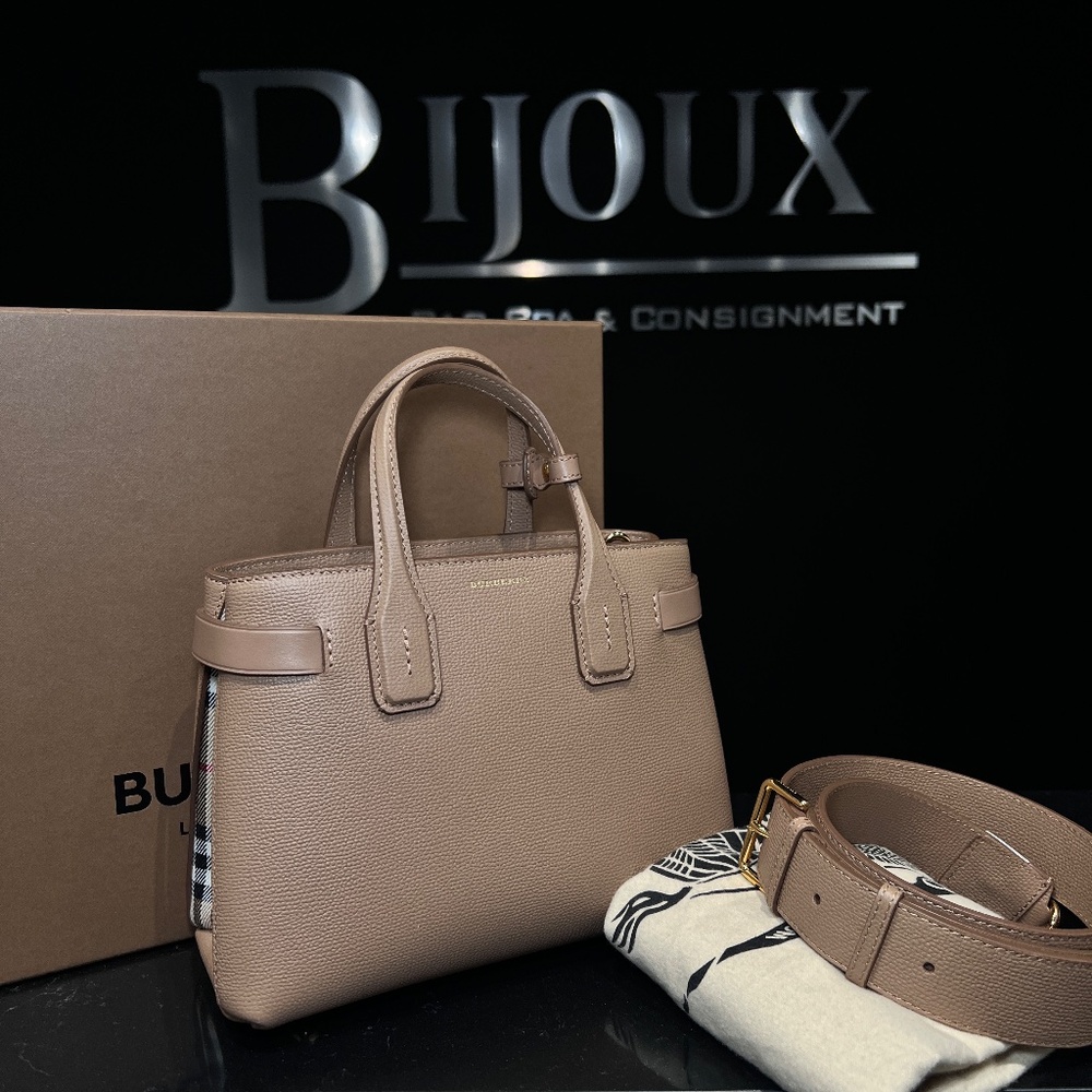 Small Beige Banner Tote - Picture 2 of 11